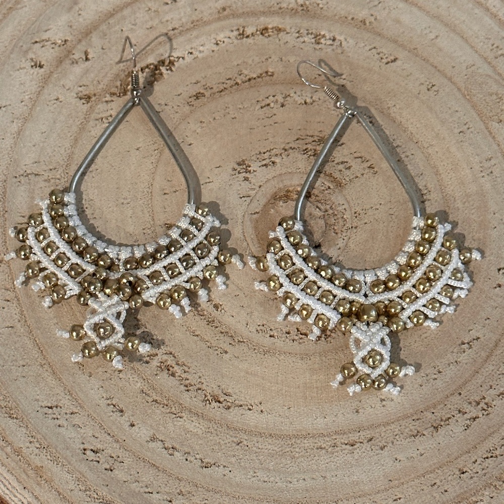 New macrame and bead hook earrings.